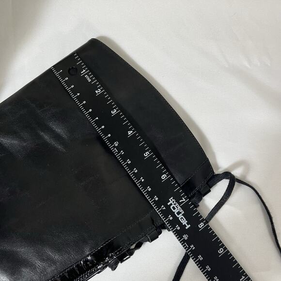 Prialpas Gomma Italy‎ Back Laced Tall Knee High Boot Black Leather 7 1/2 Riding - Picture 12 of 12